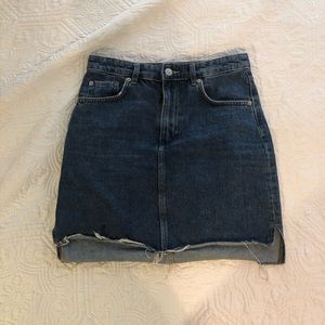 Denim cutoff skirt